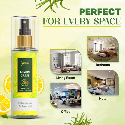 Lemongrass Air Freshener Spray – Premium Long-Lasting Fragrance (200ml)