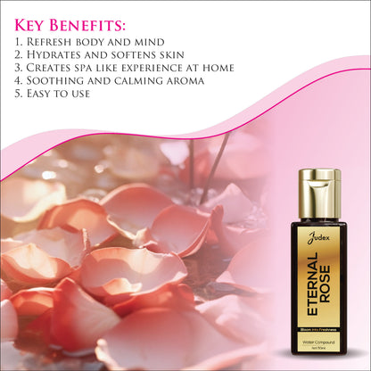 Eternal Rose Bath Oil | Aromatherapy Essential Oil for Relaxation & Stress Relief | Water Soluble Bathing for Calm Mind | Women & Men 50 ml