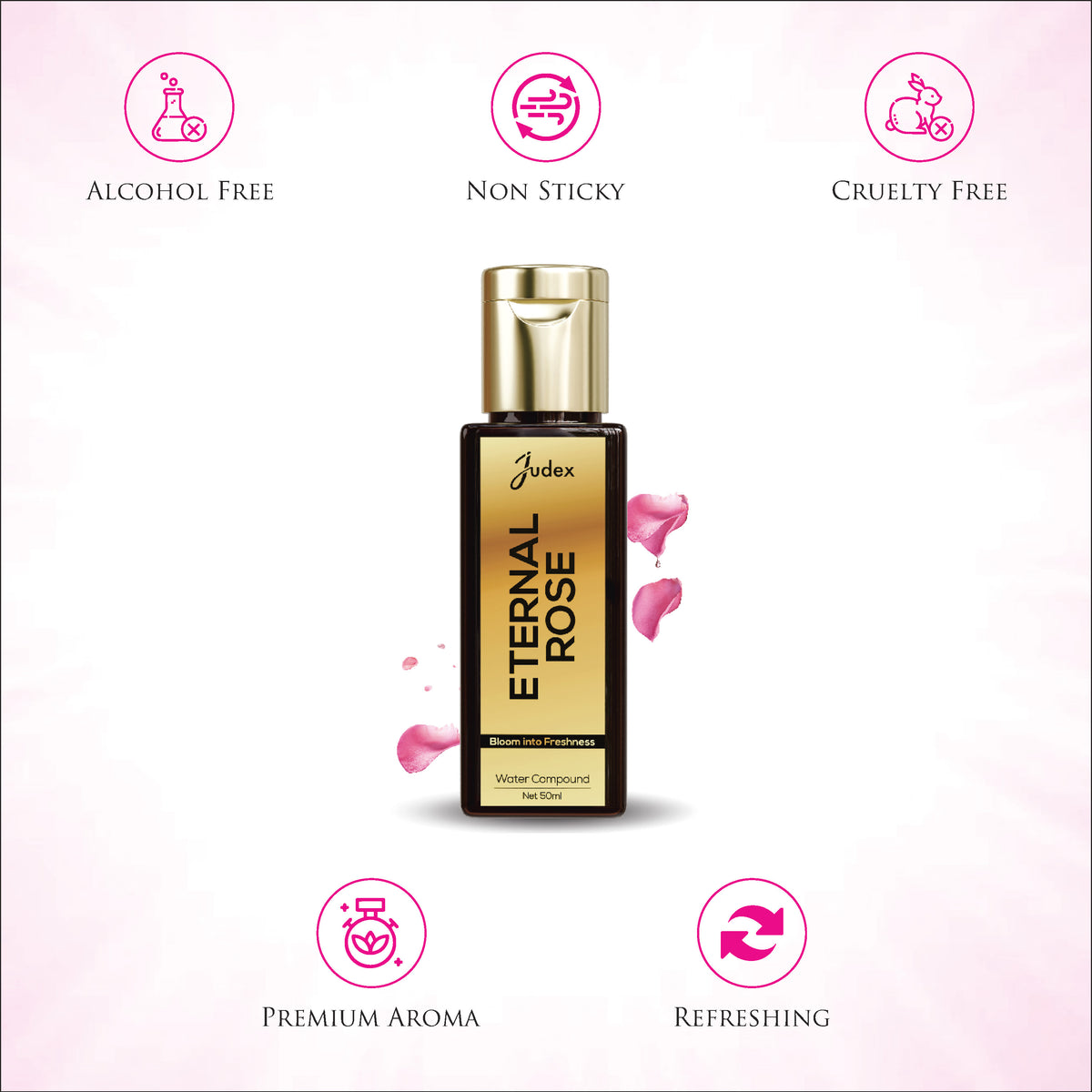 Eternal Rose Bath Oil | Aromatherapy Essential Oil for Relaxation & Stress Relief | Water Soluble Bathing for Calm Mind | Women & Men 50 ml