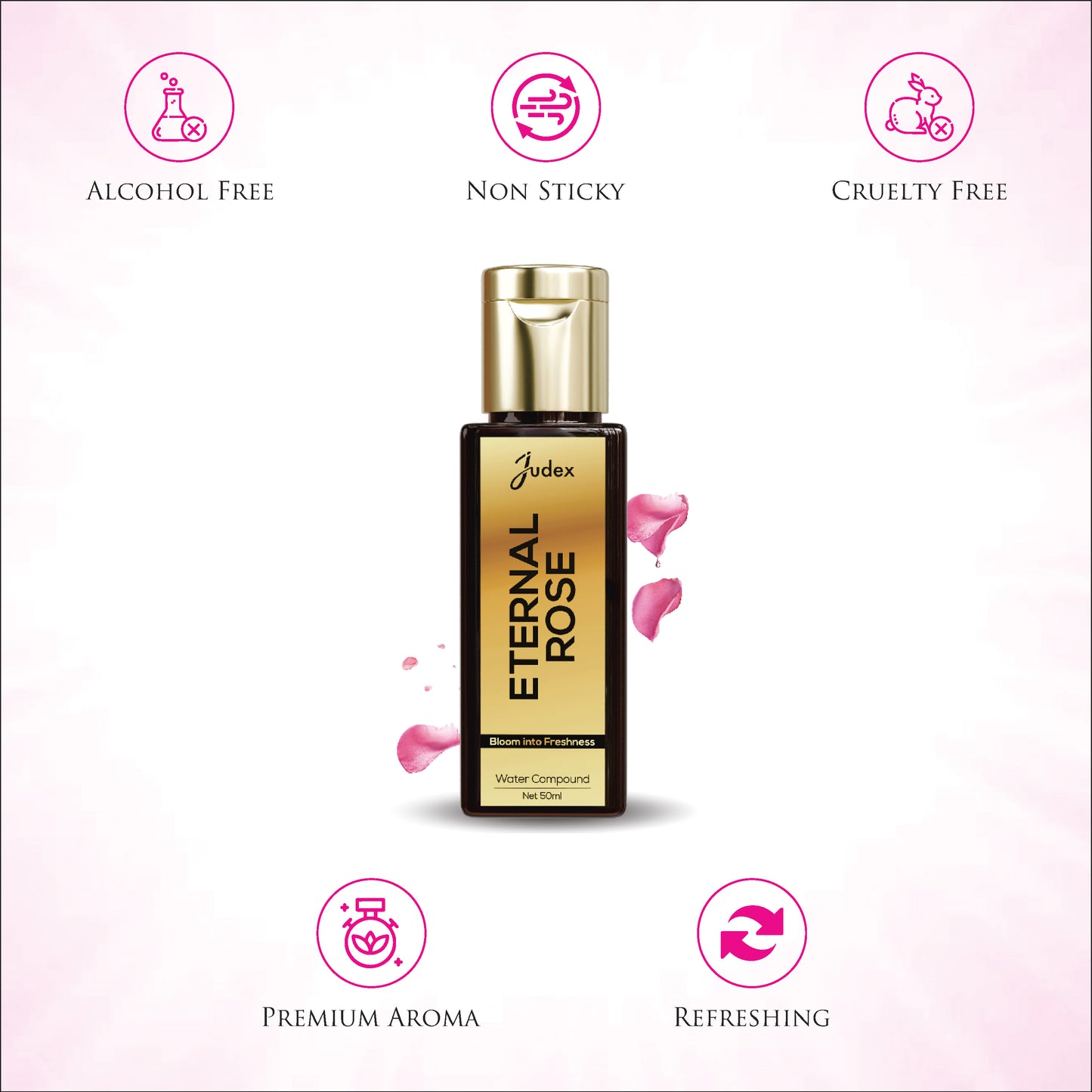 Eternal Rose Bath Oil | Aromatherapy Essential Oil for Relaxation & Stress Relief | Water Soluble Bathing for Calm Mind | Women & Men 50 ml