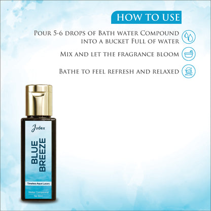 Blue Breeze Bath Oil | Aromatherapy Essential Oil for Relaxation & Stress Relief | Water Soluble Bathing for Calm Mind | Women & Men 50 ml