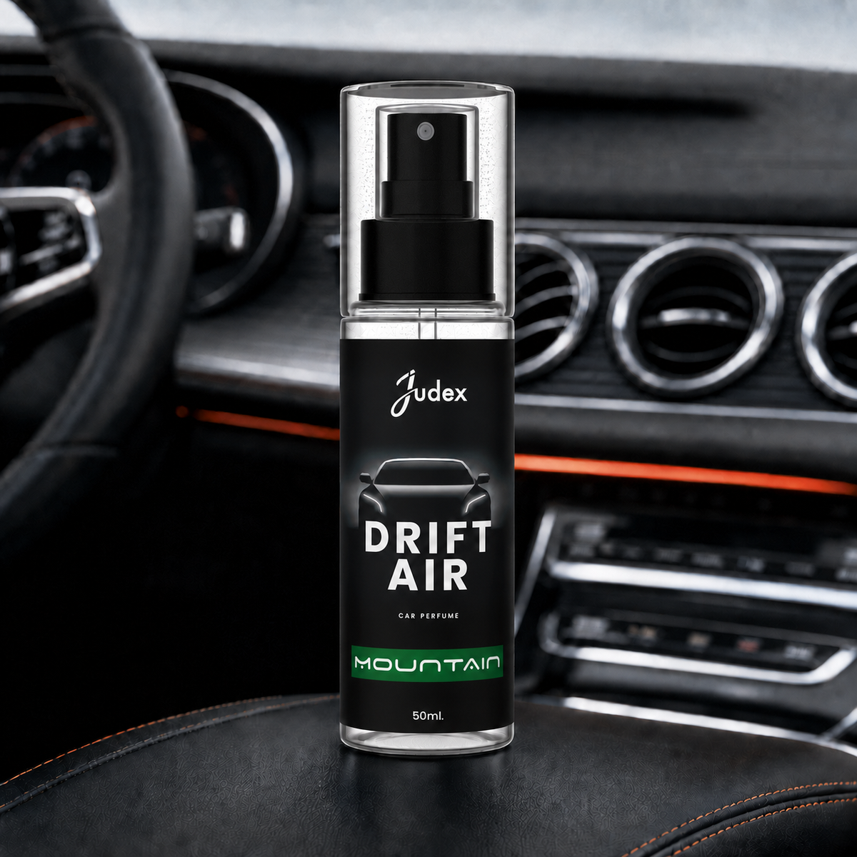 Judex Drift Air Car Perfume Combo Pack of 4 – Alaska, Oud, Mountain & Splash | Long-Lasting Car Air Freshener Spray | 50ml Each