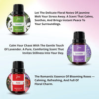 Aroma Diffuser Oil Set – 6 Premium Natural Fragrances (Jasmine, Lavender, Rose, Sandal, Wave, Fruity Fresh)