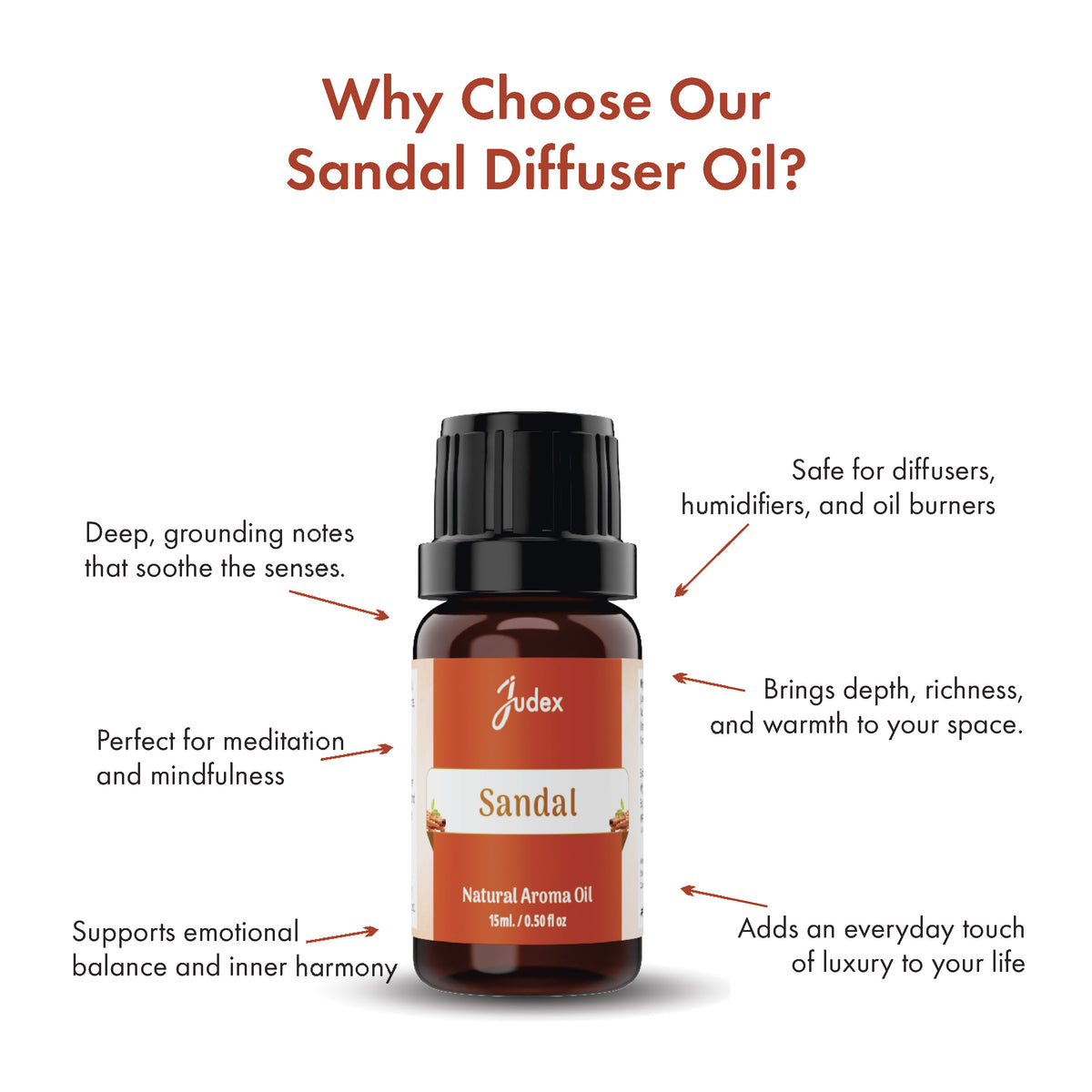 Sandal Aroma Diffuser Oil | 15 ml & 100 ml