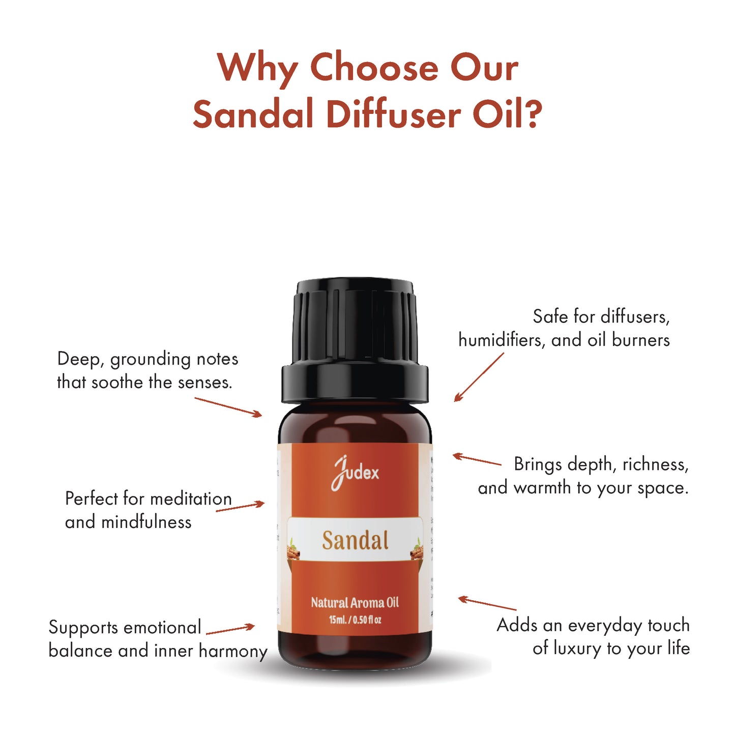 Sandal Aroma Diffuser Oil 15ml
