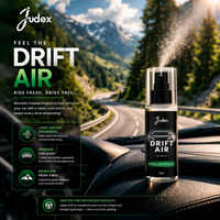 Judex Drift Air Car Perfume Combo Pack of 4 – Alaska, Oud, Mountain & Splash | Long-Lasting Car Air Freshener Spray | 50ml Each